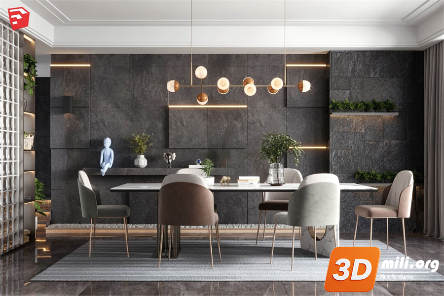 Dining Table Set Skp Files
